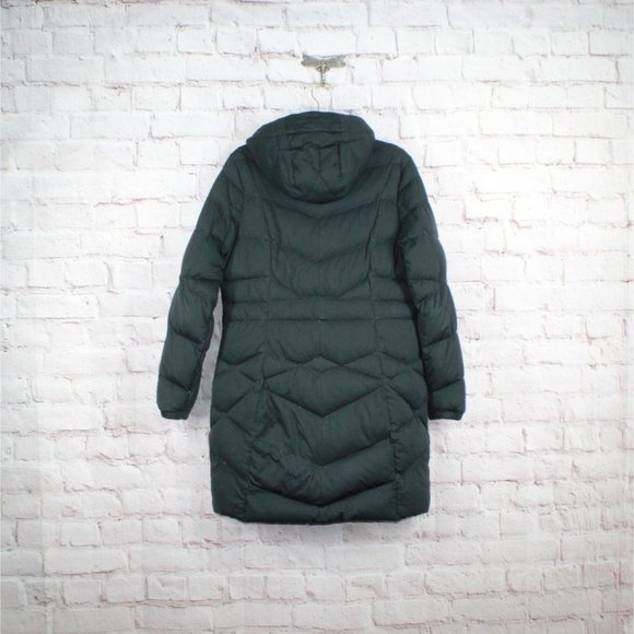 LL Bean Black Stretch Down Puffer Waterproof Hooded Coat Size M - Picture 8 of 9